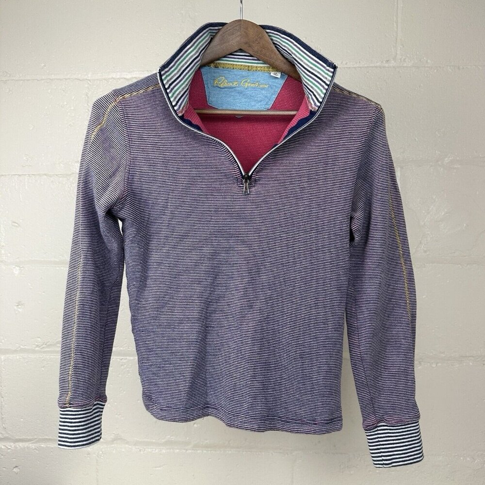 Robert Graham Womens Size Medium 1/4 Zip Multicolor Pullover Sweatshirt Shirt